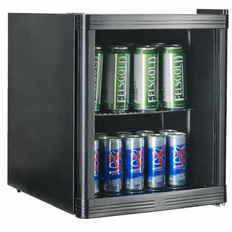 Mini-réfrigérateur noir porte en verre  46l