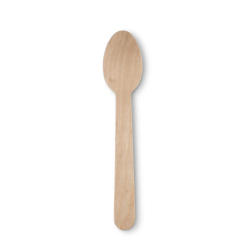 Cuillère à café jetables, bois, biodégradables, 11 cm, 100 pièces
