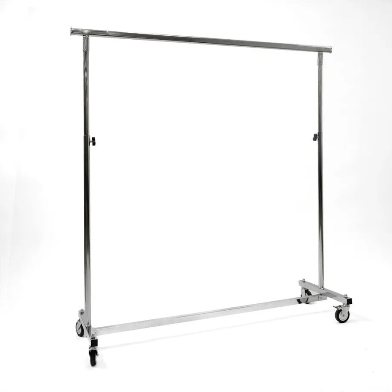 Portant Pliant Chromé Hauteur Réglable L150cm