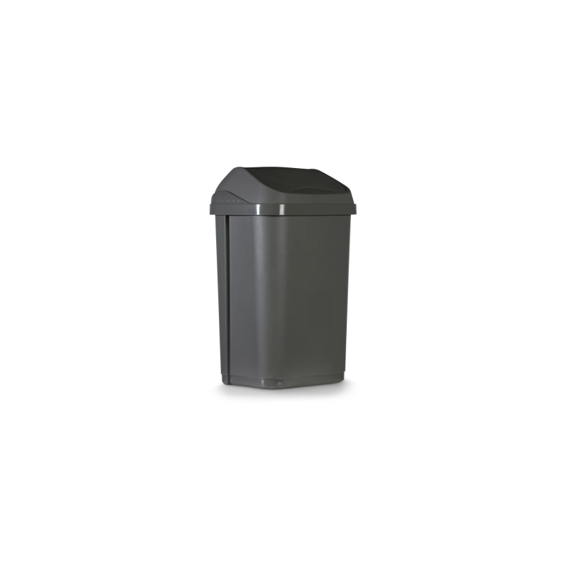 Poubelle noire à couvercle basculant 50 litres