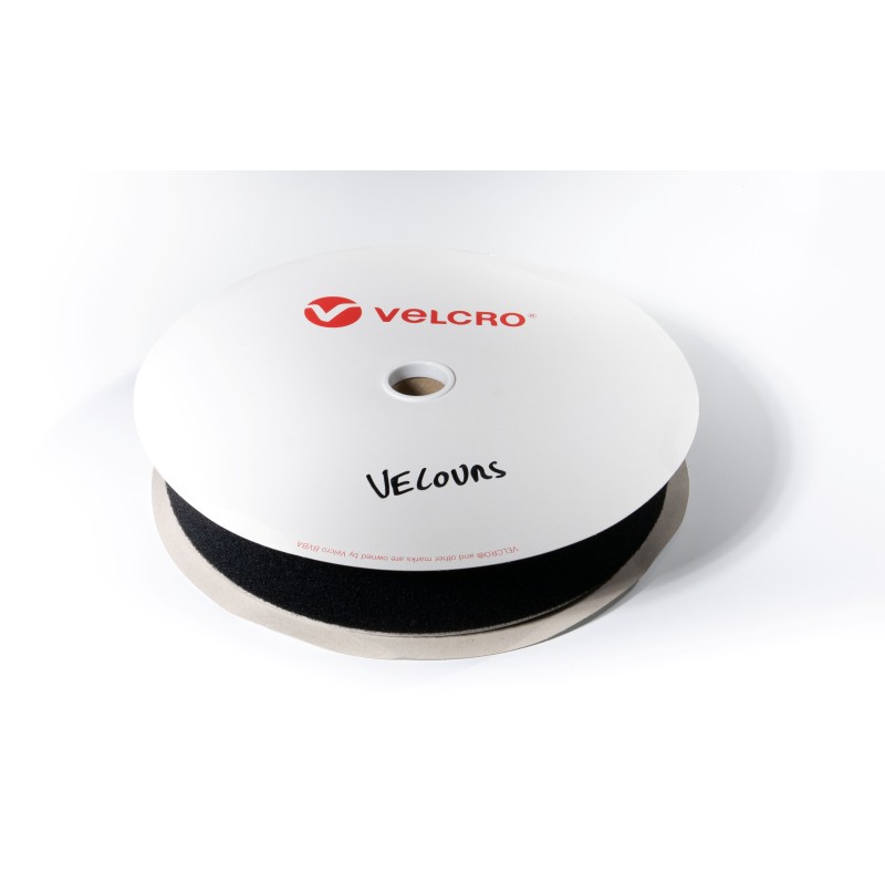 Velcro Noir adhésif / par Mètre